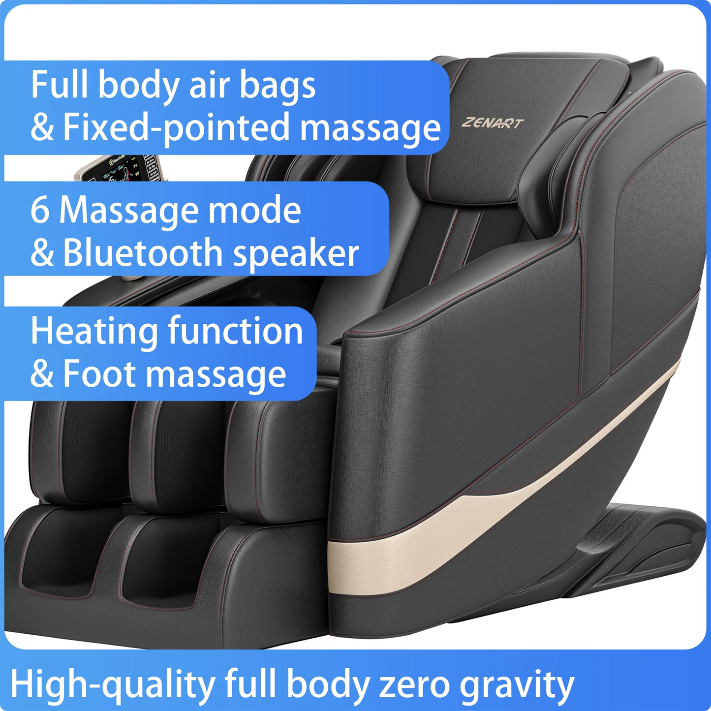New Massage Chair 3d Luxury Full Body Zero Gravity Chair Leather Heat Foot Roller with Electric
