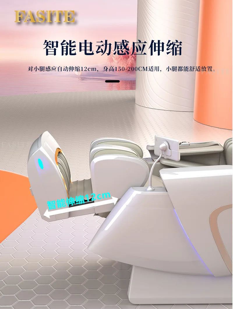 Kundenspezifischer kommerzieller Massagesessel mit Scan-Code-Sharing, Doppelspur-Sprachsteuerung, Luxus-Massagesofa
