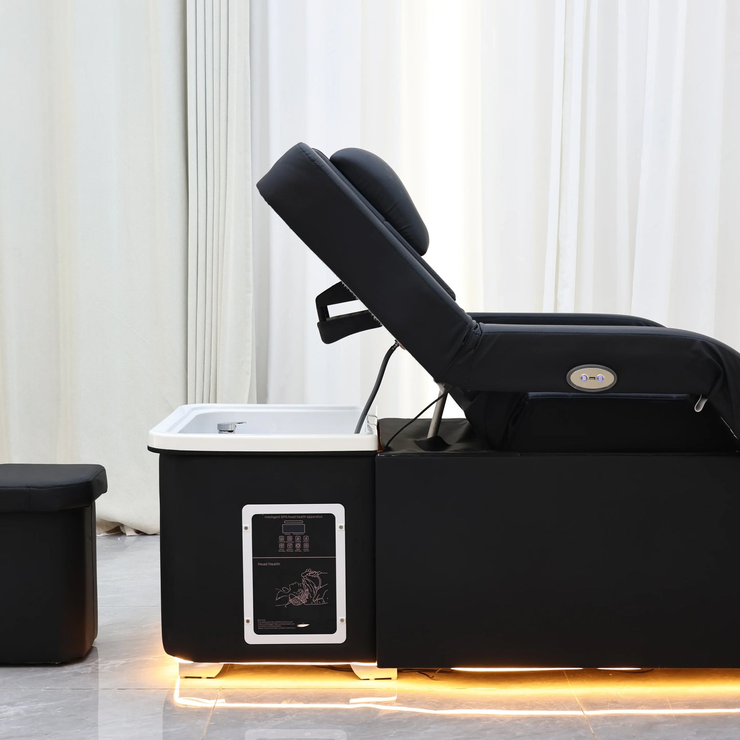 2026 Electric Adjustable Lift Shampoo Bed Massage Table All-in-One Salon SPA Massage Bed with Hair Washing Basin & Foot Bath