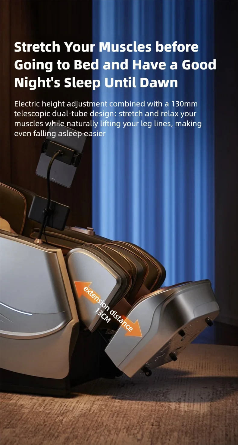 6D Smart Sensory Dual Movement SL-Track Massage Chair Thai Stretch Electric Leg Lift Leisure Sofa Zero Gravity Home Office Chair