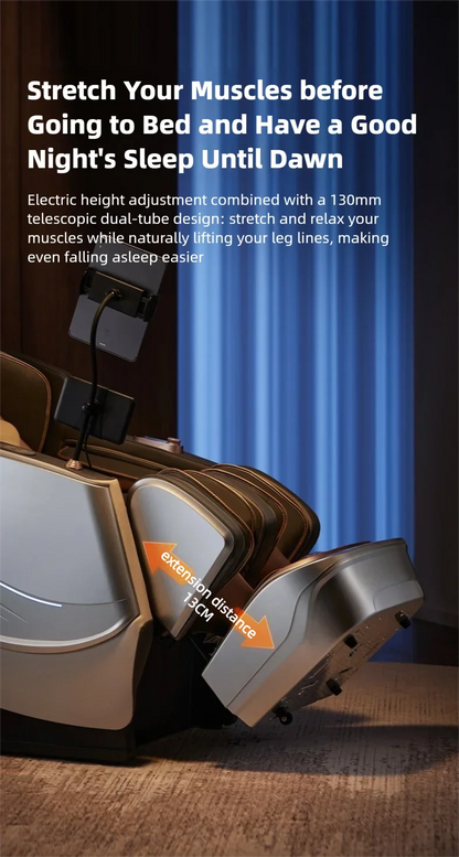 6D Smart Sensory Dual Movement SL-Track Massage Chair Thai Stretch Electric Leg Lift Leisure Sofa Zero Gravity Home Office Chair