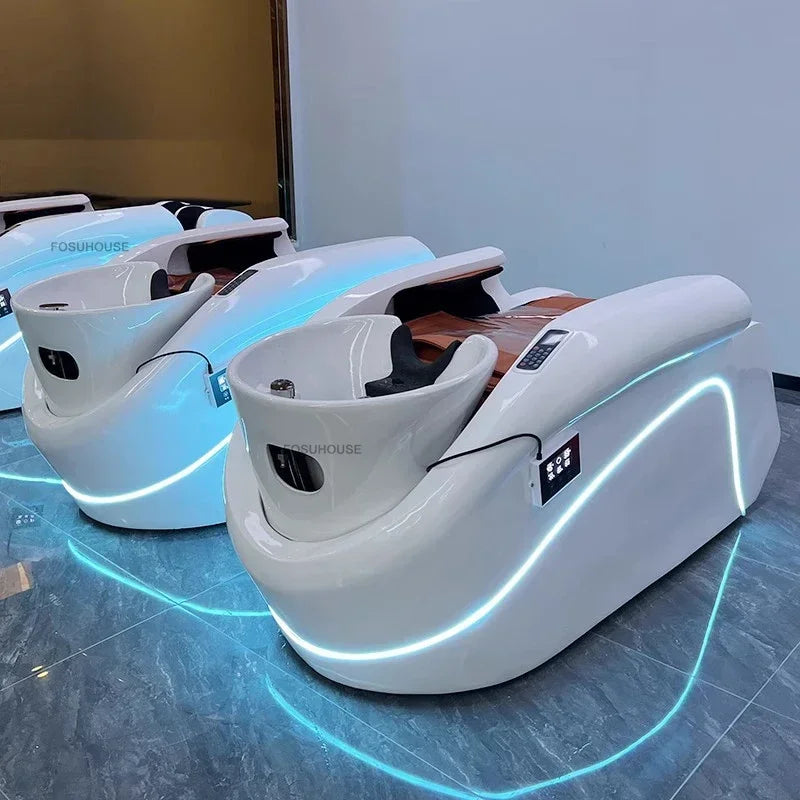 Massage-Shampoo-Bett Friseur-Haarsalon Elektrischer Laden Multifunktions-Shampoo-Stuhl Salonmöbel Begasungsmassagebett
