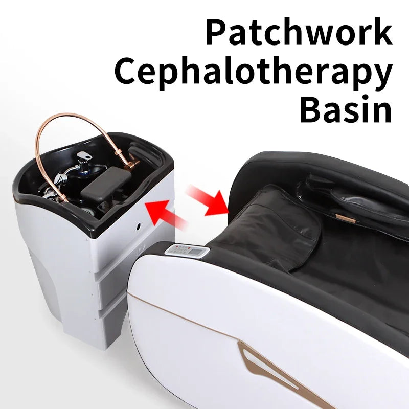 Fabrik Salon Möbel Friseurladen Elektrisches Massagebett Japanisches Kopf-Spa-Bett Wasserzirkulation Automatisches Massage-Shampoo-Bett