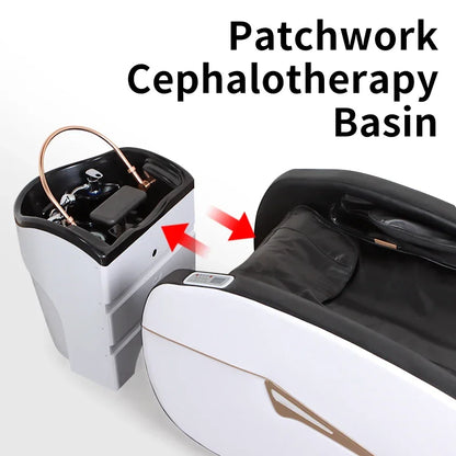 Fabrik Salon Möbel Friseurladen Elektrisches Massagebett Japanisches Kopf-Spa-Bett Wasserzirkulation Automatisches Massage-Shampoo-Bett