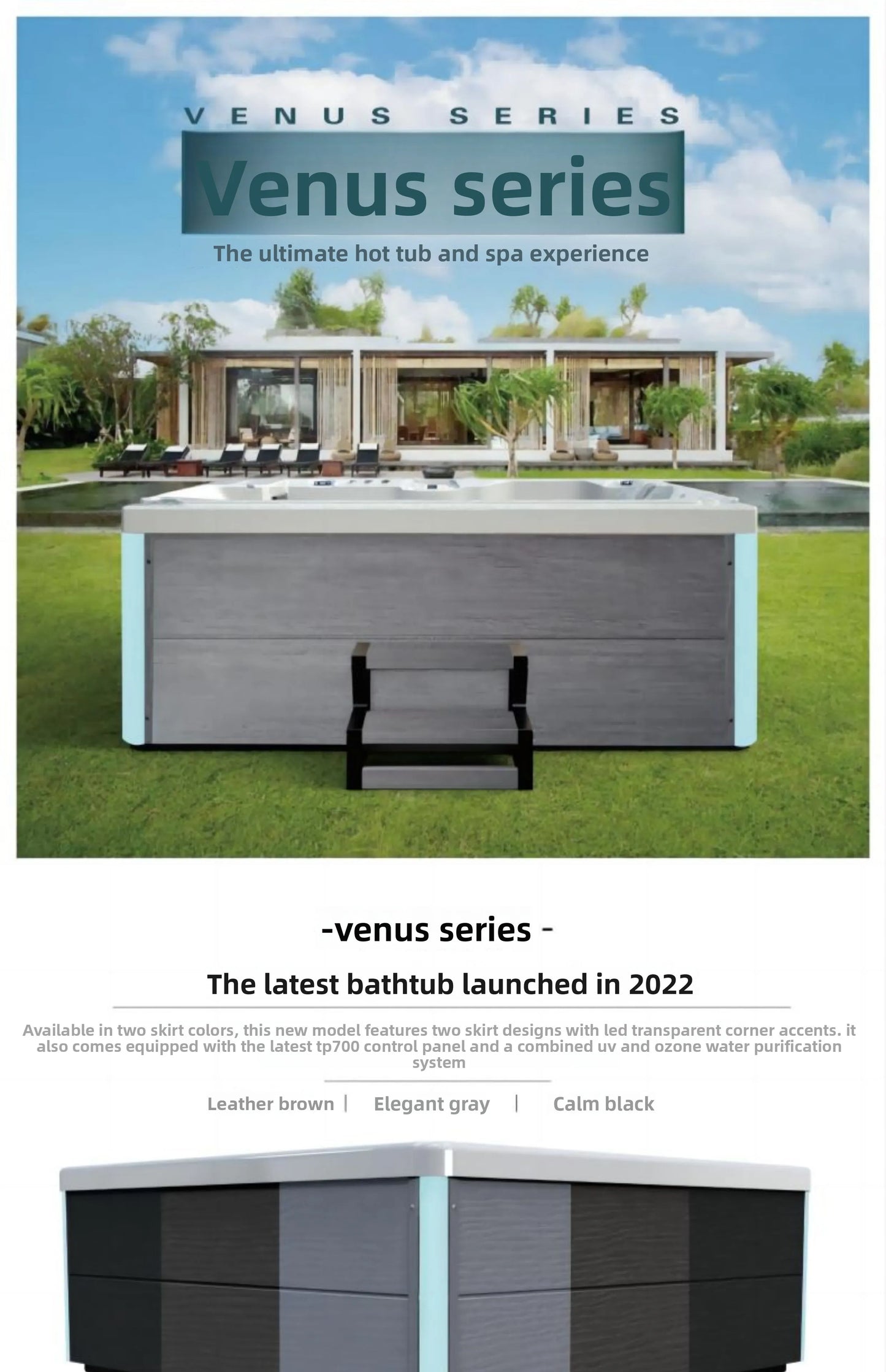 Outdoor-Jacuzzi-SPA-Whirlpool, großer Acryl-Massagebadewanne, intelligenter thermostatisch beheizter Pool, Villa, Hof, Hotel, Resort