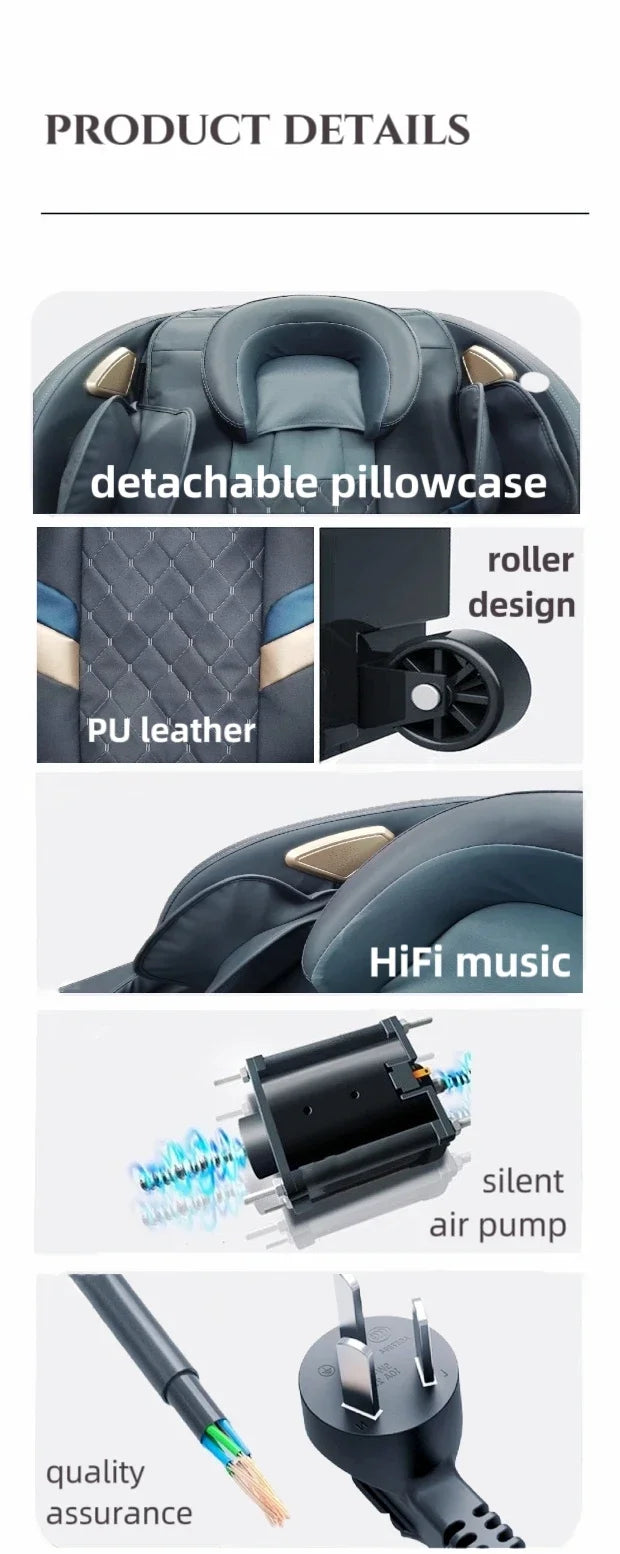 Massage Chair Gravity 3d Calf Full Body Massage Seat Chair Vibrating Smart Terapy 8 Roller