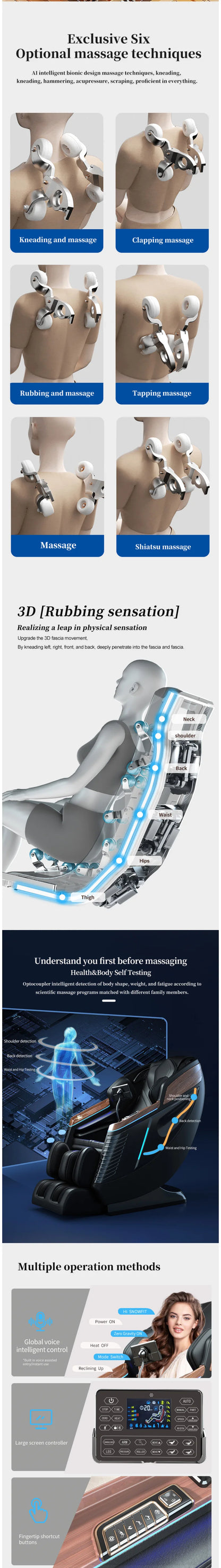 2026 Hochwertiger Shiatsu-Elektromassagesessel für Ganzkörper- und Beinmassage zu Hause