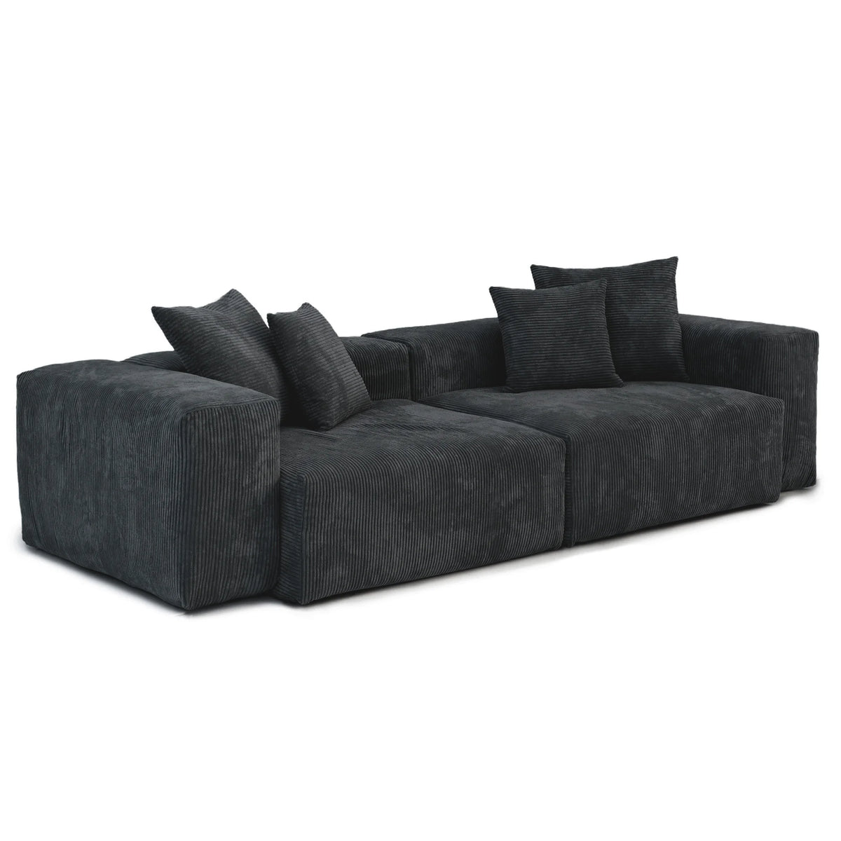 Modernes Cord-Sofa mit 4 Kissen, 102