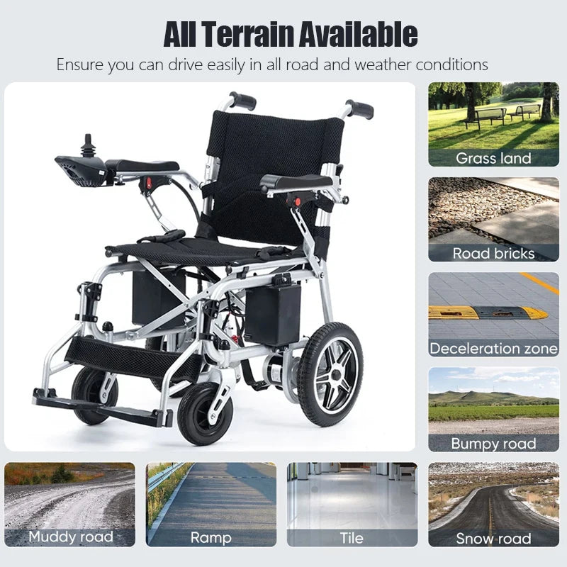 High quality iron frame left and right foldable electric wheelchair