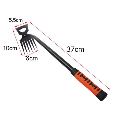 Pelle à livres de mauvaises herbes en métal 2 en 1, râteau de jardin en acier inoxydable, outil de désherbage à tête pour touristes, outil de désherbage de jardinage, 5 dents, 6 dents, 8/11 dents