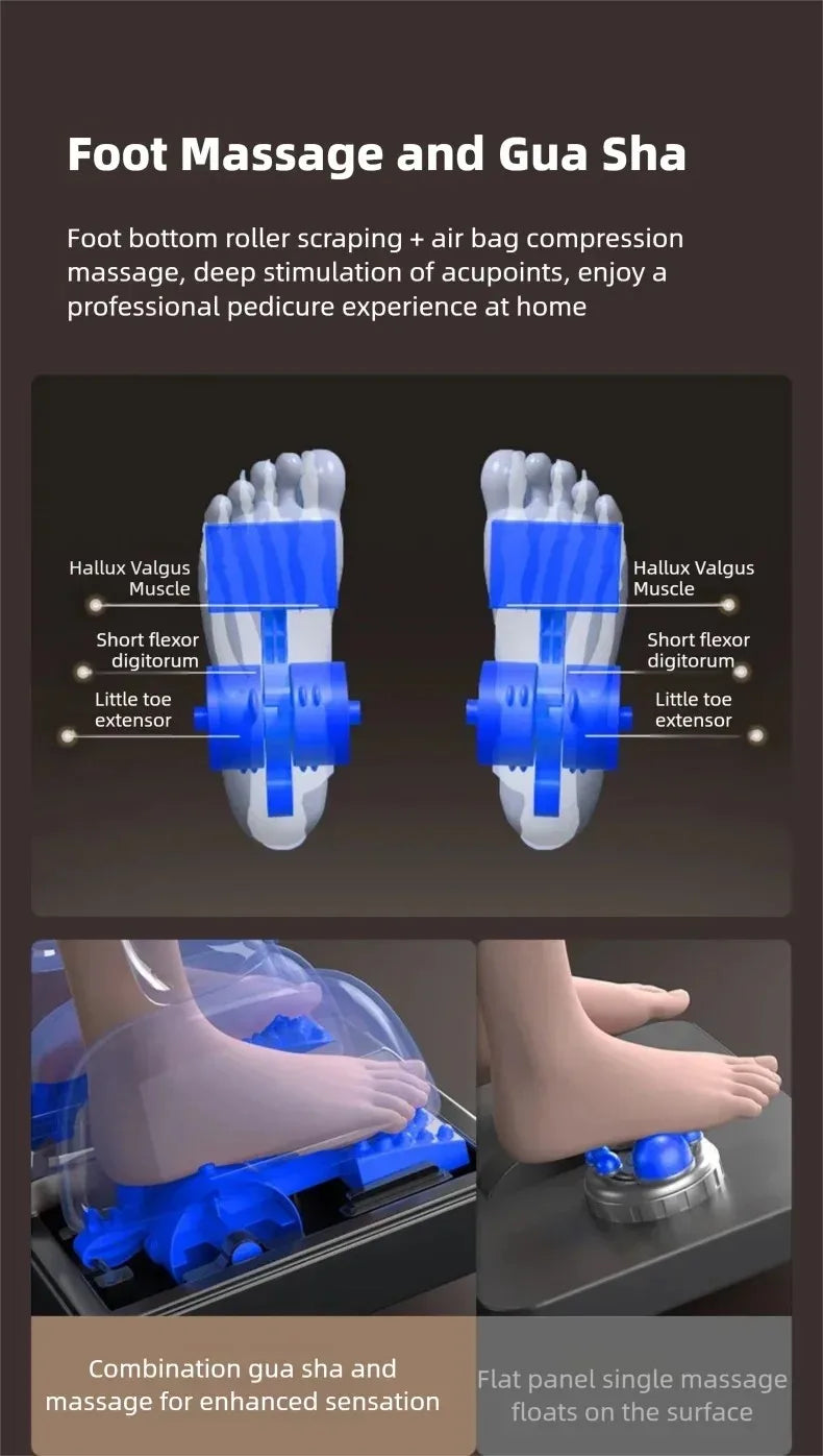 3 Jahre Garantie Elektrischer Massagesessel Intelligente Sprachsteuerung Kneten 6D+6D Dual Core Ganzkörperairbag Zuhause 3D Thai Stretch