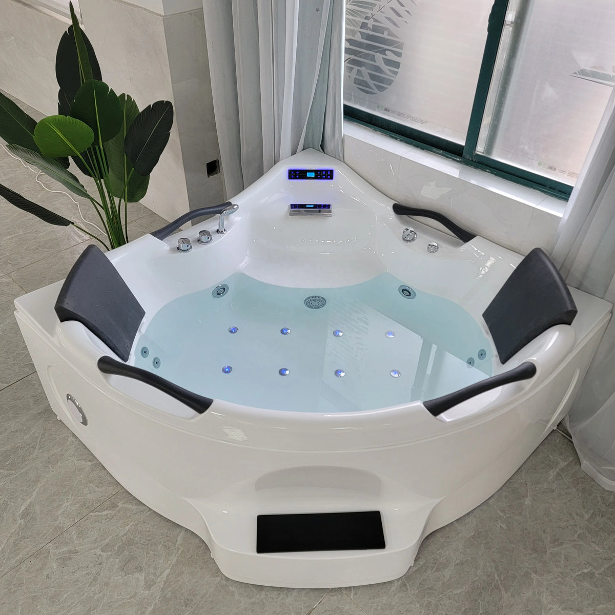 Black Acrylic Massage Bath Tubs Bathtubs & Whirlpools Corner Massage Bathtub Hot Tub for Soaking