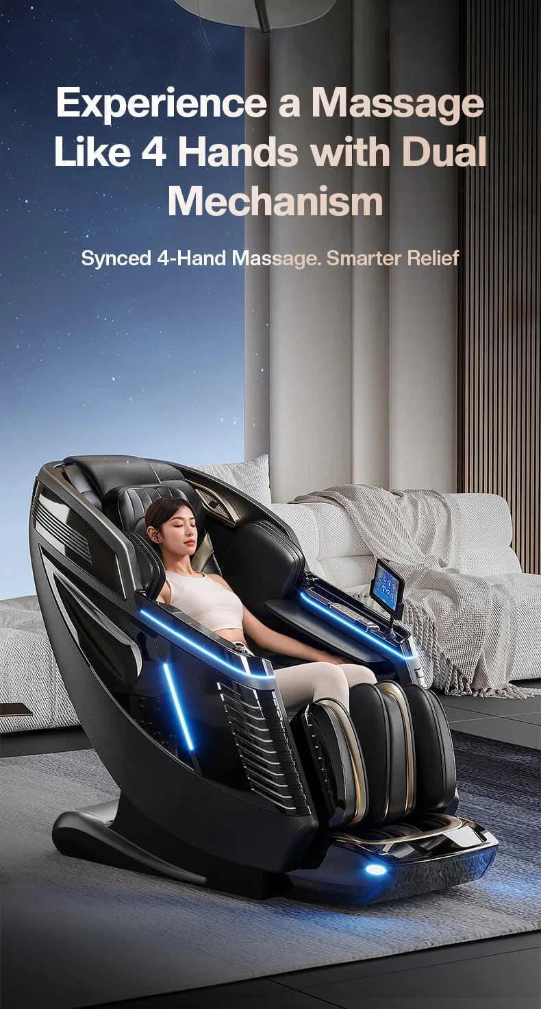 New Tech Zero Gravity Ganzkörper-Luxus-Luftsack, ersetzt Sofa, Sonic Massage, Smart Dual Core elektrischer Massagesessel