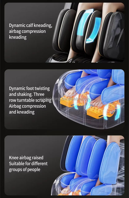 Full body zero gravity heating deep tissue massage chair, Bluetooth roller massage chair