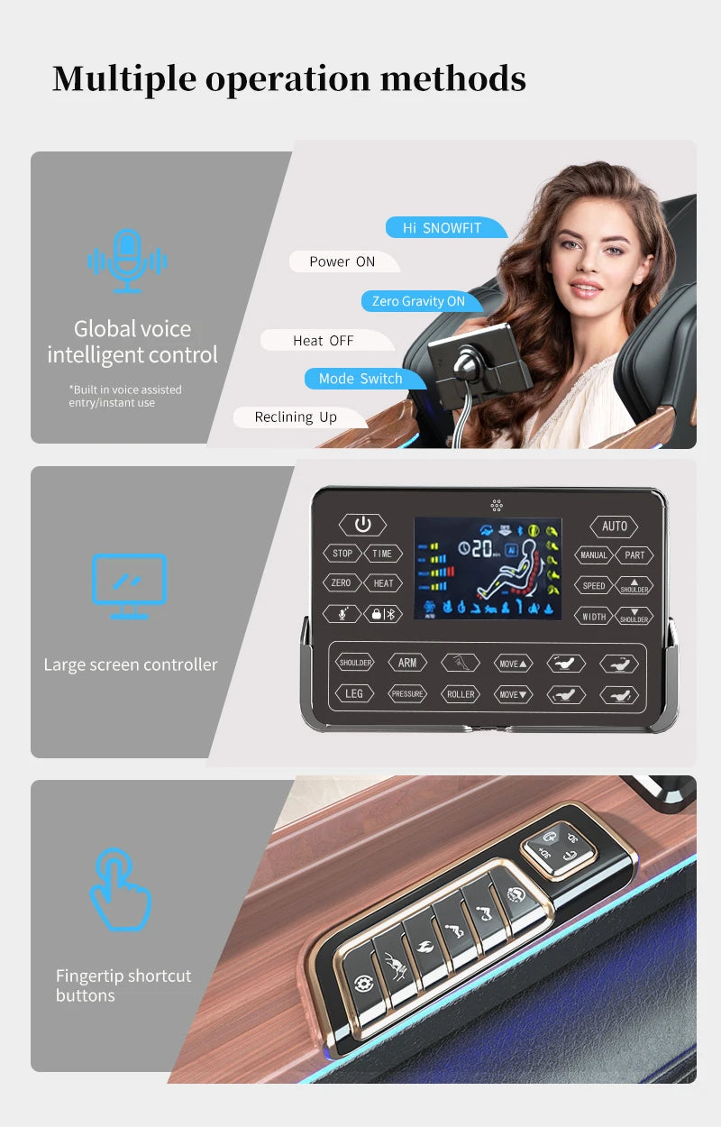 3-year warranty massaye chair 4d zero gravity Thai stretching kneading heating Bluetooth Speaker Airbags SL track massage sofa