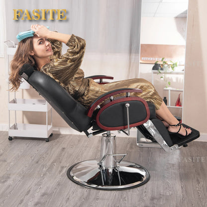Verstellbarer Friseurstuhl Rasierstuhl Schönheitssalonstuhl Friseursalon Hydraulische Neigung 360° drehbarer Salonbedarf