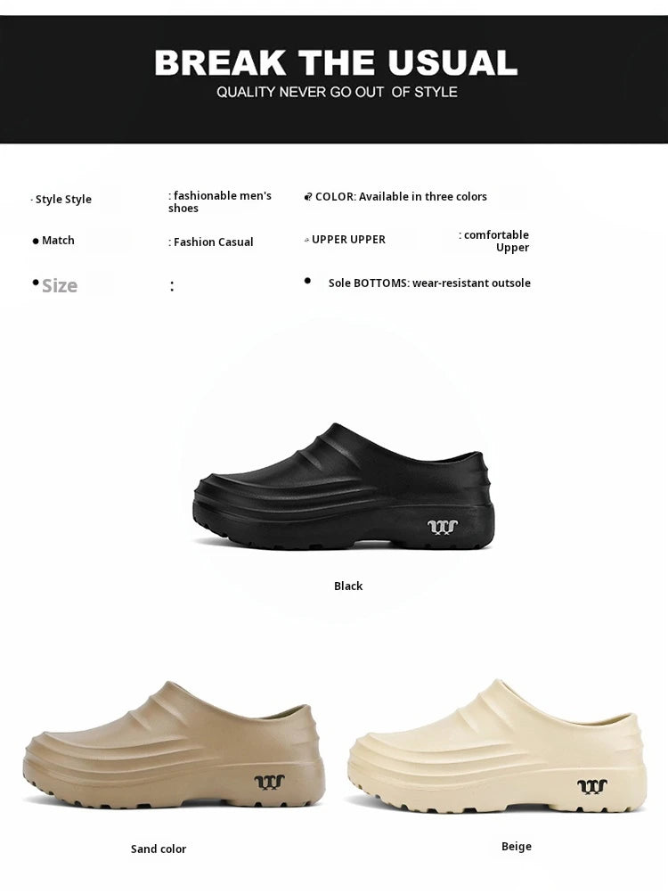 Summer Chef Shoes Anti Slip and Oil Proof Work Shoes Lazy Slippers  Casual Trendy Slippers One Step Fashion Shoes Sports Shoes