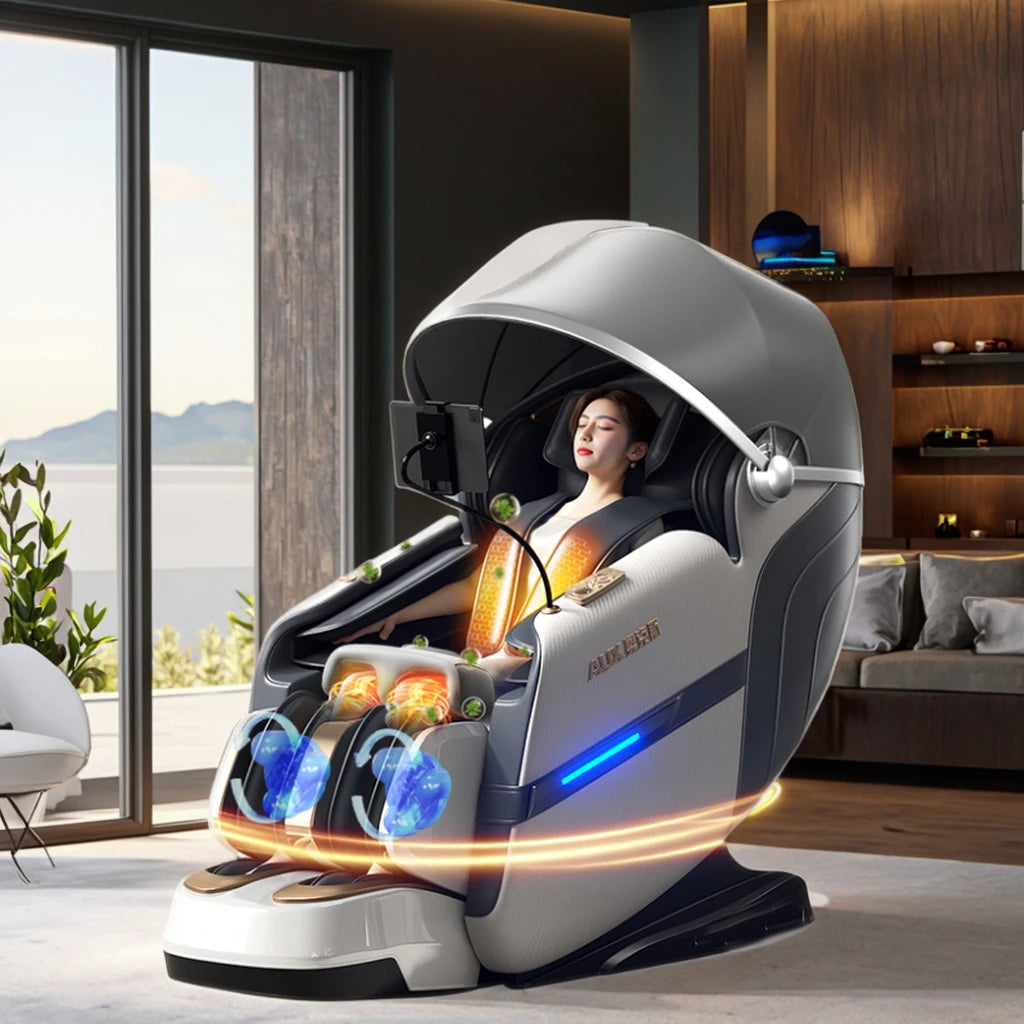 Massagesessel Luxus 4D Zero Gravity Leiser Körper-Spa-Massage Voll intelligente elektrische Haushalts-SL-Doppelgleis-Luxussofa