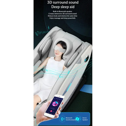 4D-Massagesessel mit Ganzkörperentspannungsfunktion 2025 Zero Gravity SL-Track Shiatsu mit Bluetooth-Lautsprecher und KI-Steuerung