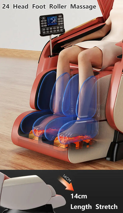 Elektrischer Ganzkörper-Airbag-Massagesessel Zero Gravity Hifi-Musik Entspannender Massagesessel Kneten Multifunktional Gemütlich