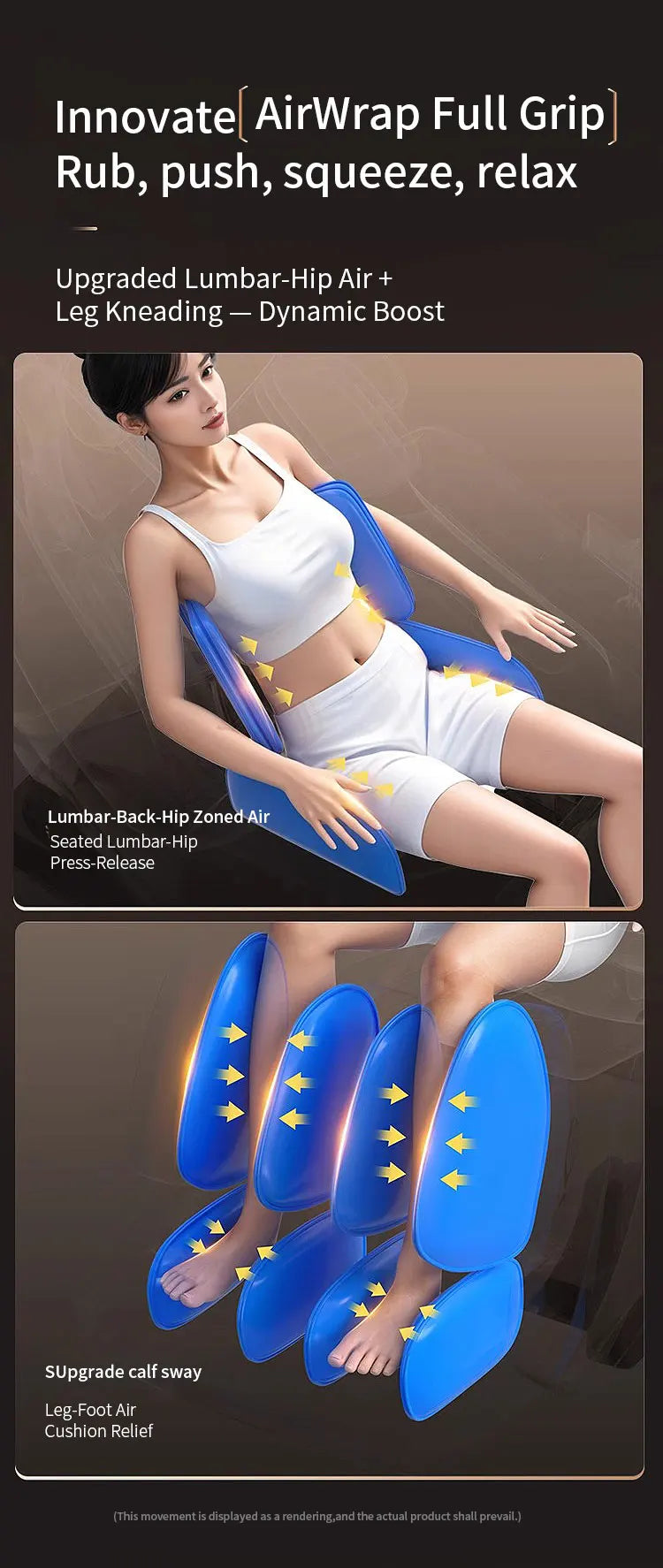 Zero Gravity Luxus Shiatsu Ganzkörper-Luftstreckungs-Doppelkern-Massagesessel