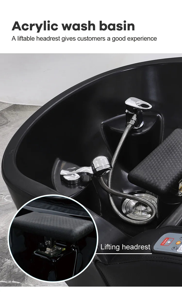 Electric luxury beauty salon furniture head spa shampoo chair bed shampoo chair massage head spa shampoo chair bed  Worry-free r