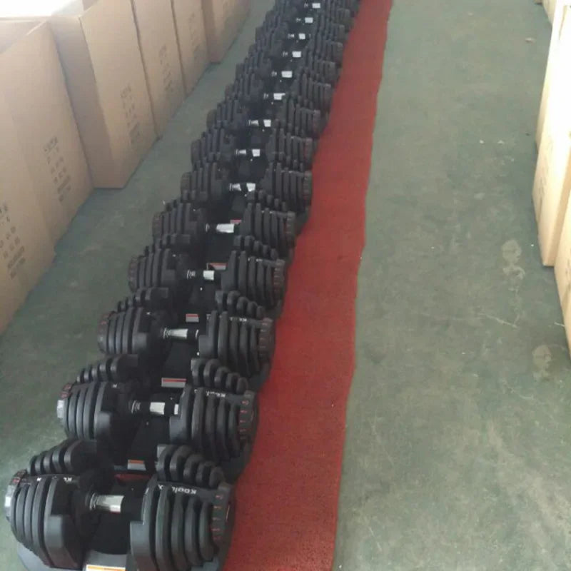 Verstellbarer 10–50 kg Hantelsatz mit mehreren Gewichtsoptionen, rutschfester Nylon-Griff, individuelles Logo, Langhantel-Krafttraining, 24 kg Hantel