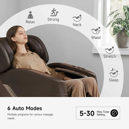 2025 Massagesessel Ganzkörper, Zero Gravity Relaxsessel mit 6 Auto-Modi, Fußmassage, Heizung, 3D-L-Track & Körperscan-Technologie