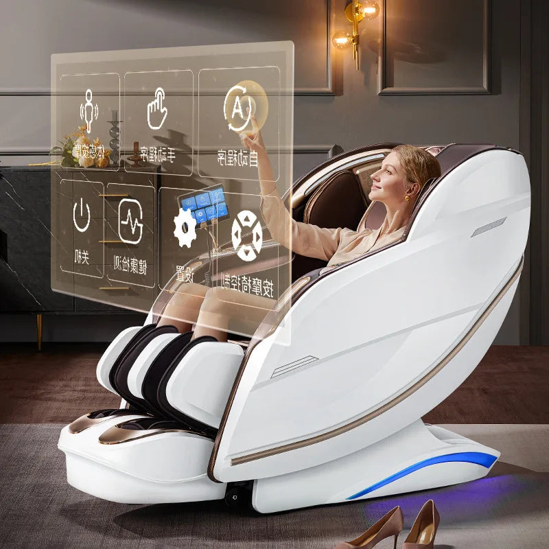 Zero Gravity 4D Massagesessel SL-Track (L-Track) Ganzkörper-Luftmassage Elektrischer Relaxsessel für Heimbüro 3 Jahre Garantie