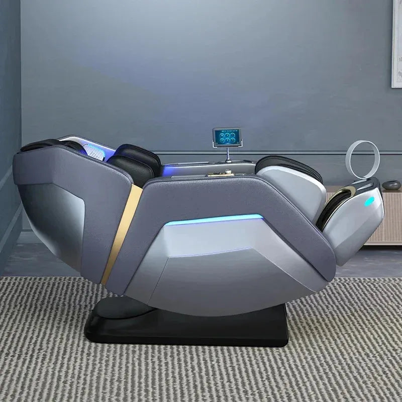 2025 4D Zero Gravity Ganzkörper-Massagesessel Sprachsteuerung Beheizte Rückenlehne Bluetooth-Lautsprecher Airbag-Technologie zur Entspannung