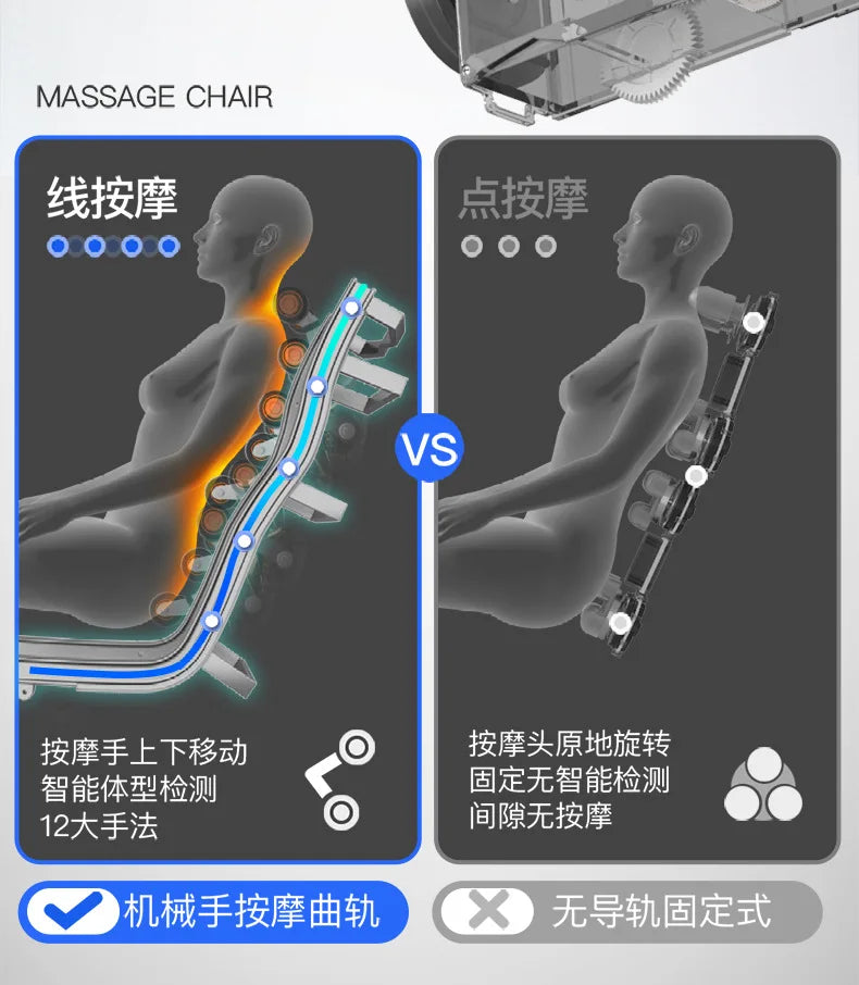 Massagesessel Haushalt Luxus Massagesofa 4D Bewegung SL Doppelschiene Intelligente Sprachsteuerung