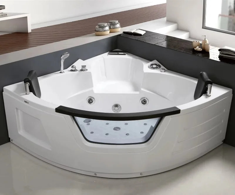 New Hot Indoor Triangle Whirlpool Massage Spa Bath Tubs Bathtubs With ABS And 2 Pillows