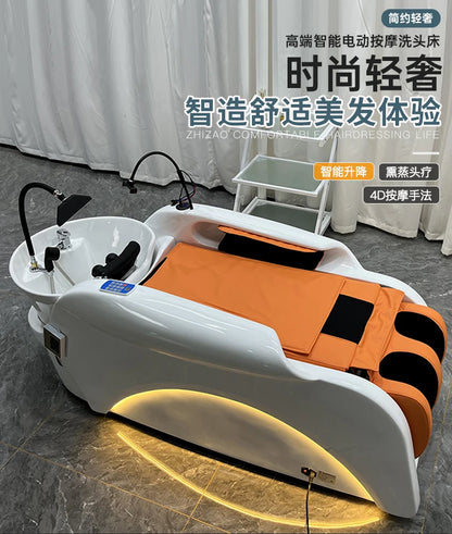 XinSheng Friseursalon-Shampoosessel Kopf-SPA-Begasungsgerät Elektrische Massageliege für Freizeit- und Gesundheitsgeschäfte Kommerzielle Möbel