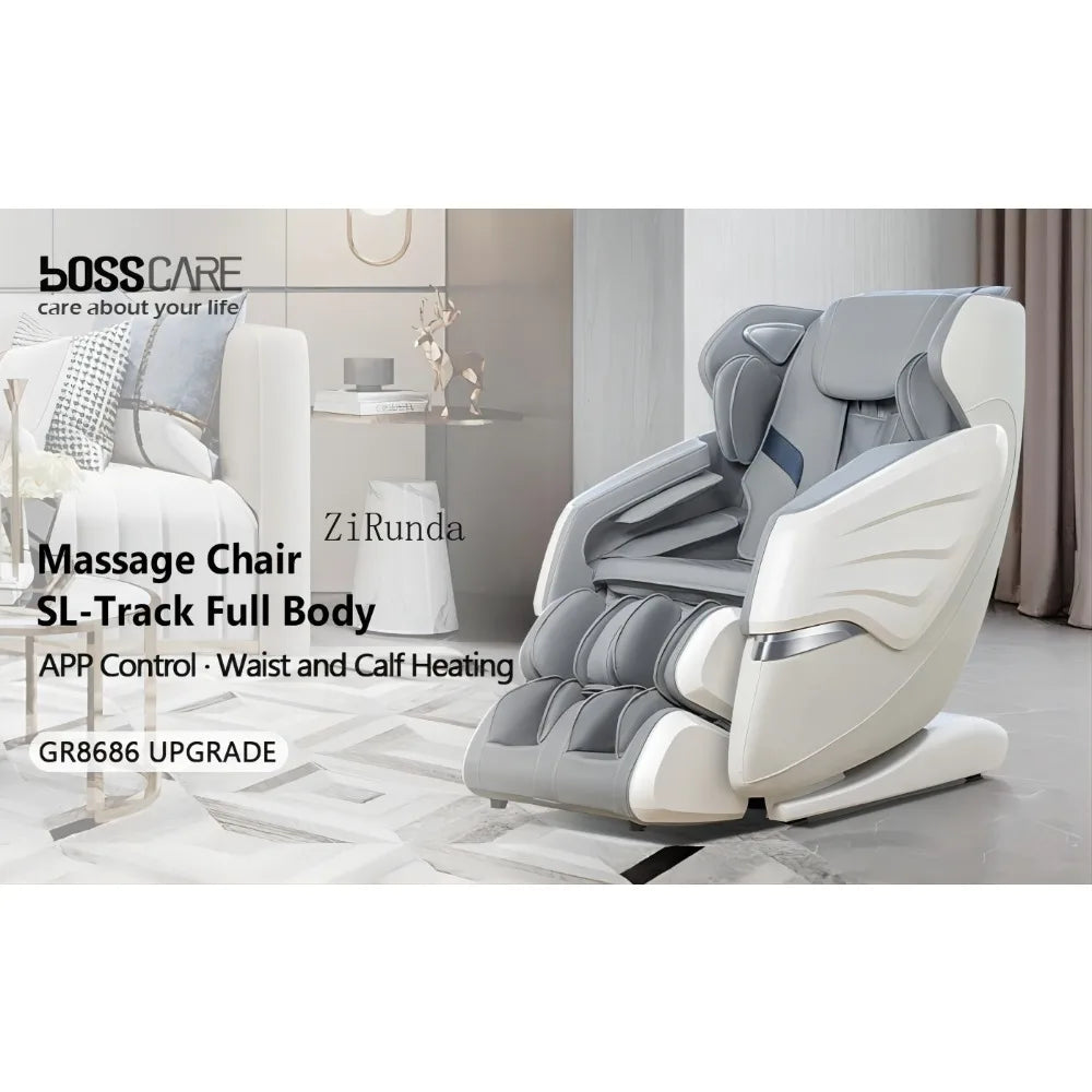 New Update GR8686 Massage Chairs with AI Voice, App Control SL Track Zero Gravity Full Body Massage Recliner Gray