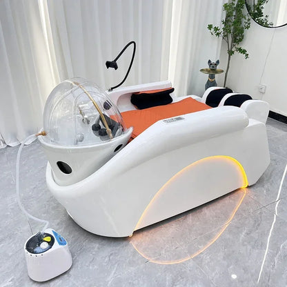 Fumigation Massage Head Spa Fully Automatic Intelligent Salon Furniture for Hair Salon High-end Commercial Shampoo Bed for Club