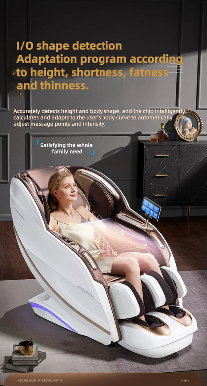 Zero Gravity 4D Massagesessel SL-Track (L-Track) Ganzkörper-Luftmassage Elektrischer Relaxsessel für Heimbüro 3 Jahre Garantie