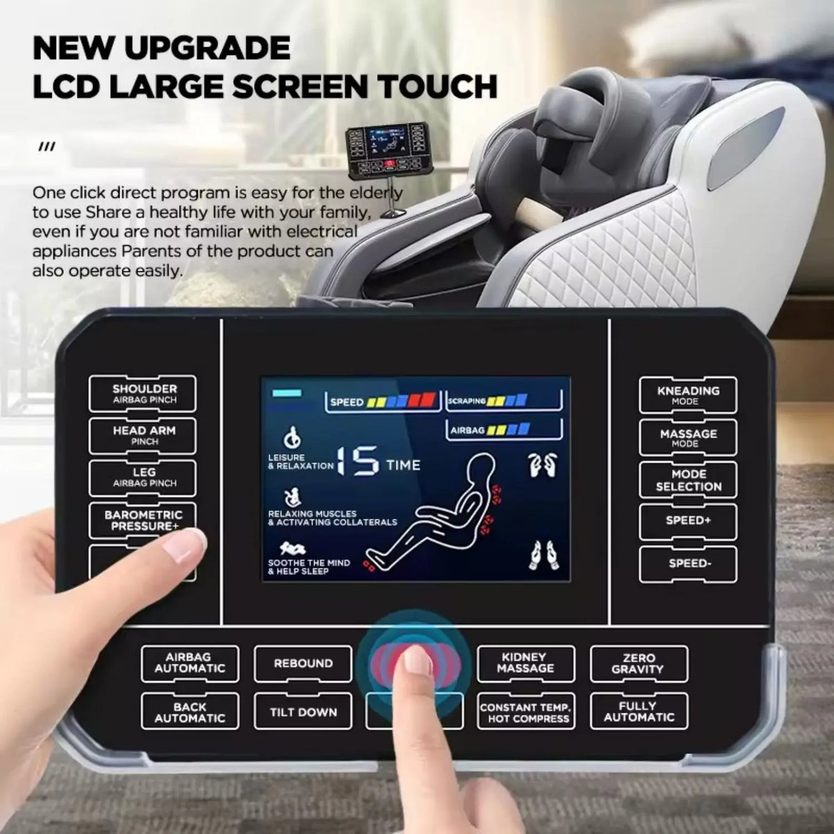 3 year warranty Smart Shiatsu Massage Chair Full Body Zero Gravity Recliner Kneading Rolling Heating Relieve Muscle Tension Pain