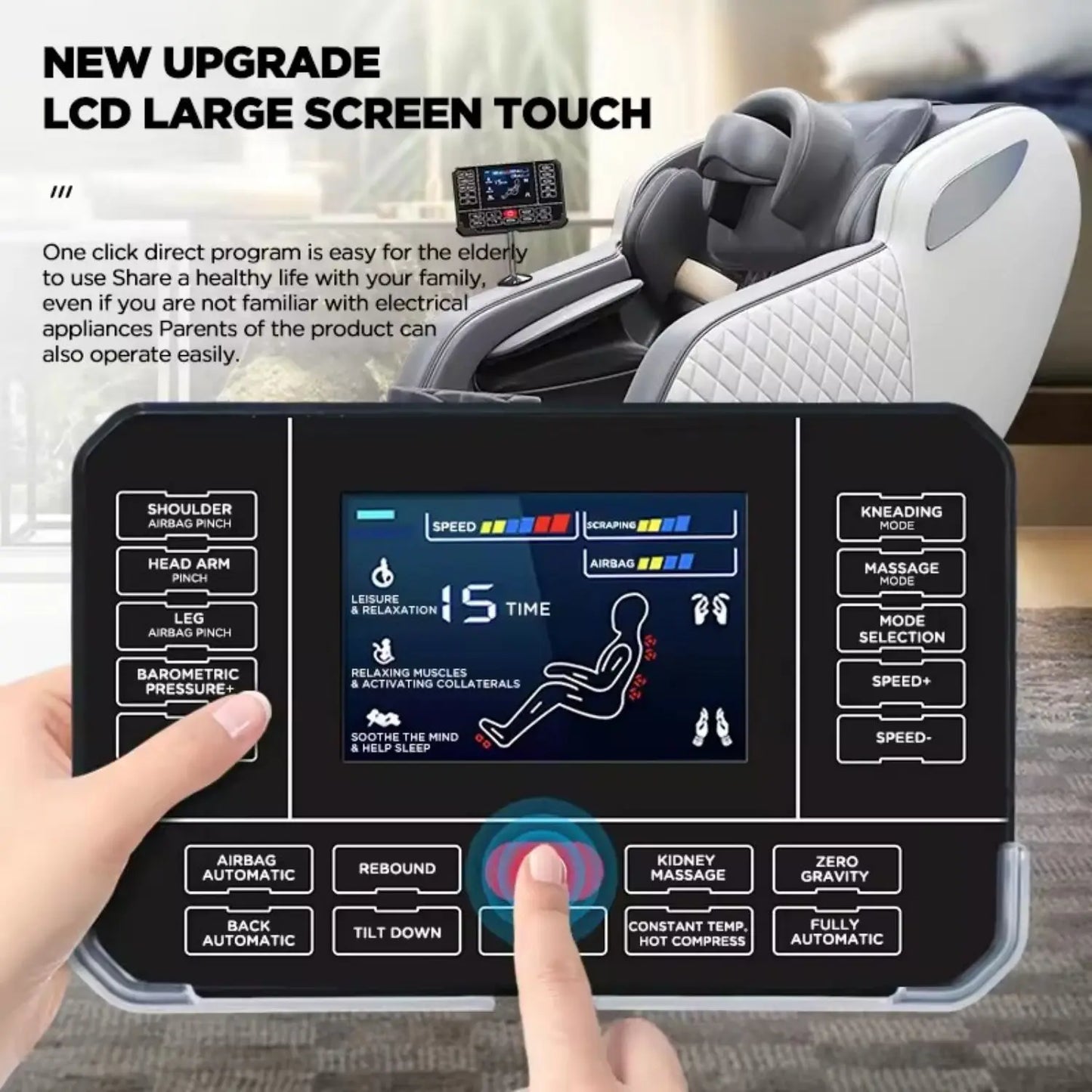 3 year warranty Smart Shiatsu Massage Chair Full Body Zero Gravity Recliner Kneading Rolling Heating Relieve Muscle Tension Pain