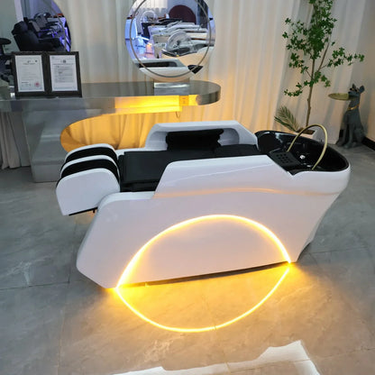 XinSheng Friseursalon-Shampoosessel Kopf-SPA-Begasungsgerät Elektrische Massageliege für Freizeit- und Gesundheitsgeschäfte Kommerzielle Möbel