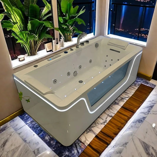 Neueste Whirlpool Acryl Massage Jacuzzi Badewanne Freistehende Hydromassage mit Wasserfall