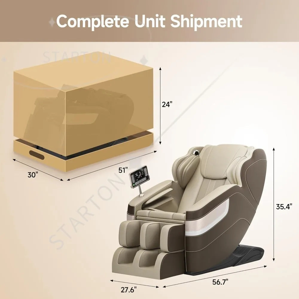 Ganzkörpermassage-Sessel, Zero-Gravity-Massageliege mit 6 Automatikmodi, Ganzkörper-Airbags, Bluetooth, für Büro geeignet