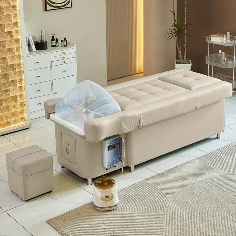 2026 Multifunctional Salon Back Lifting Foot Massage Bed Shampoo Chair Pedicure Head Spa Bed Shampoo Bed