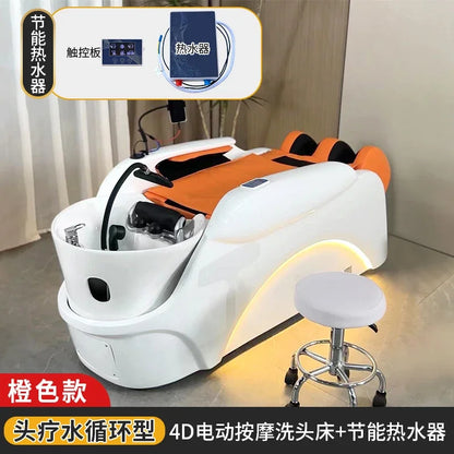 Elektrisches intelligentes Massage-Shampoo-Bett für Friseursalons, spezielles Begasungs-Kopfbehandlungs-Wasserzirkulationsbett