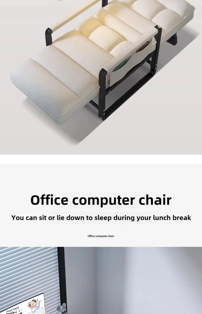 Liegestuhl Bürostuhl Mittagspause Klappstuhl Computerstuhl, kann sitzen und liegen, Zwei-Zweck-Faulenzer-Sofa-Stuhl mit Rückenlehne