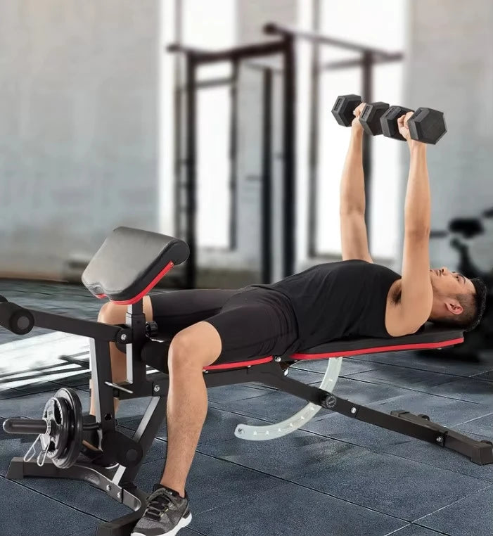 Fitnessgeräte für das Training Klappbare Hantelbank für schwere Beanspruchung, Neigungs-Bauchmuskelbank, Flachbank für das Training