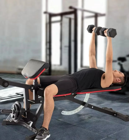 Fitnessgeräte für das Training Klappbare Hantelbank für schwere Beanspruchung, Neigungs-Bauchmuskelbank, Flachbank für das Training