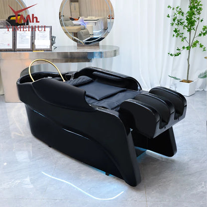 Salon Furniture Ceramic Wash Basin Head Spa Water Therapy Bed Shampoo Massage Bed with Sink for Hair Salons