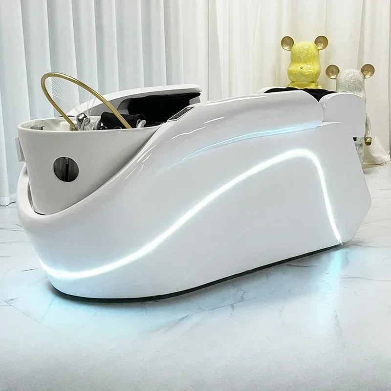 Liege-Shampoostuhl Friseur Thai-Massage Haarwaschbett Kopf-Spa Haarwaschliege Salon Ausstattung Möbel