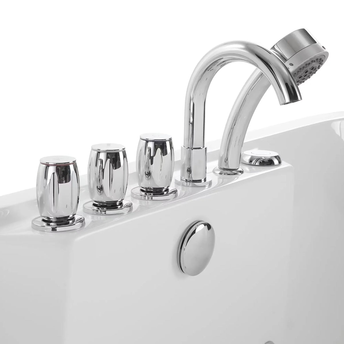Modern Bathroom Whirlpool Air Jet Bath Tub Free Standing Acrylic SPA Massage Bathtub With Shower Faucet White