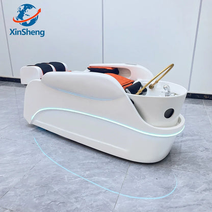 XinSheng Massagetisch Massagebett Shampoo-Betten Salonmöbel Schlafsofa Friseursalon Haarewaschen Kopf-SPA-Therapie Räucherung